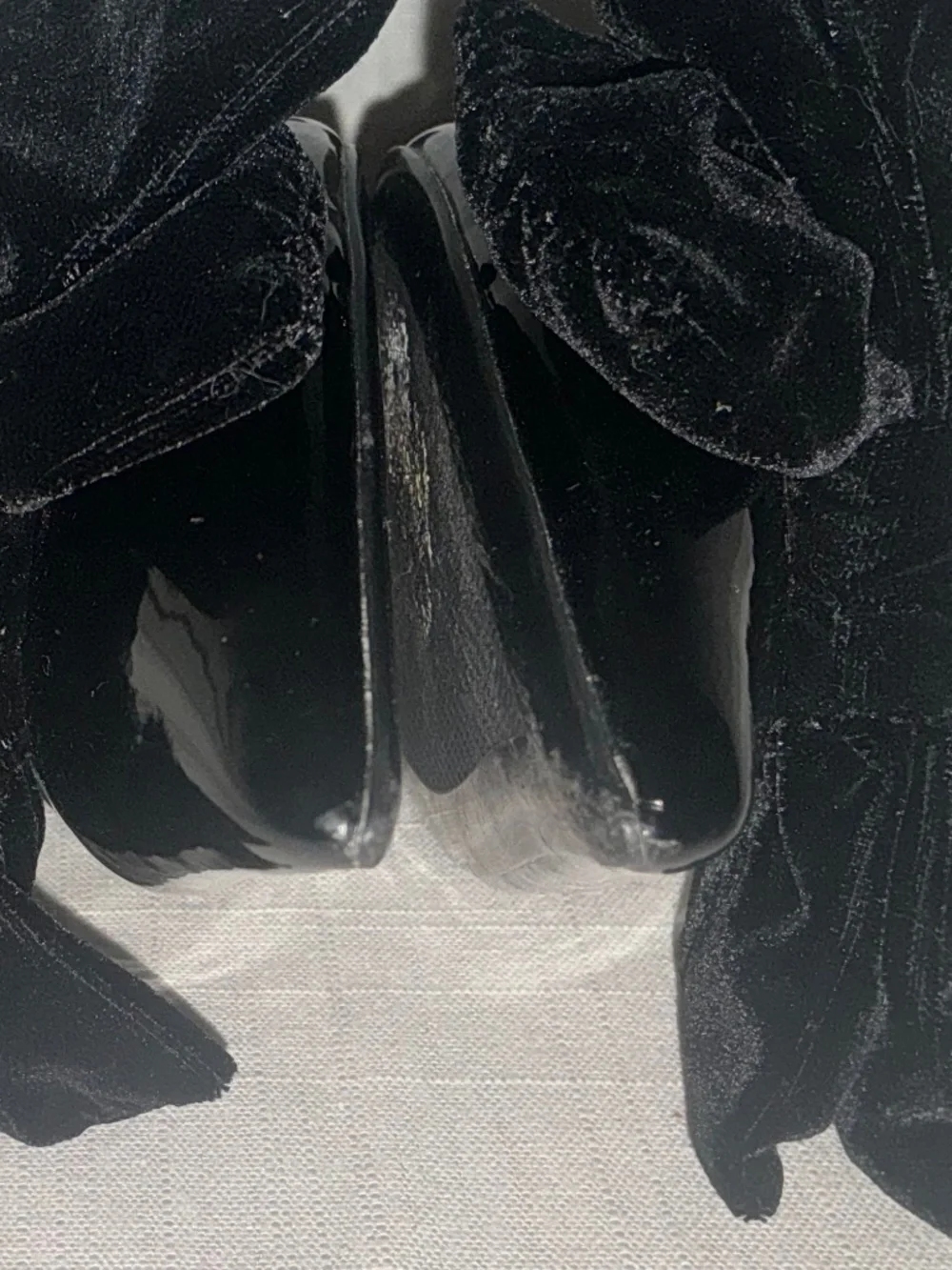 🖤 Zara Velvet Bow Kitten Heel Mules — Black Patent / Velvet Bow - Picture 5 of 8